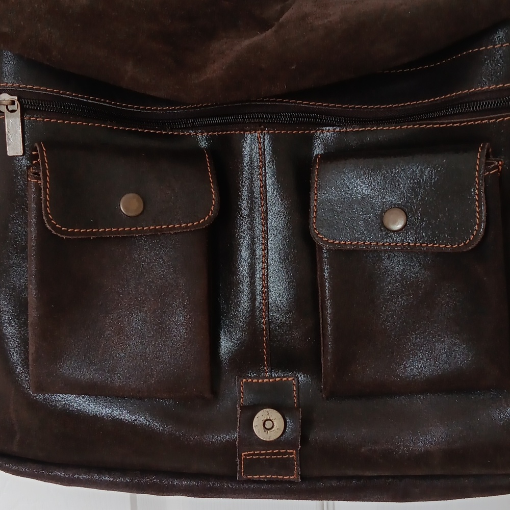 Sale!!!Vintage Distressed Large Brown Leather Messenger Bag.HandCrafted.Unisex.
